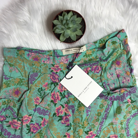 Spell City Lights Maxi Skirt in Sage - Picture 6 of 7